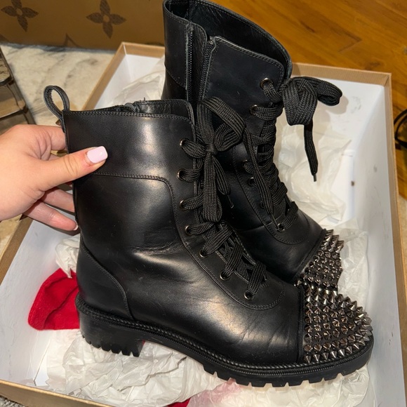 christian louboutin Ts croc combat boots spiked / studded - Picture 5 of 7